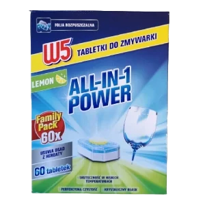 W5 Tabletki do Zmywarki Allin1 Power Lemon 60 sztuk